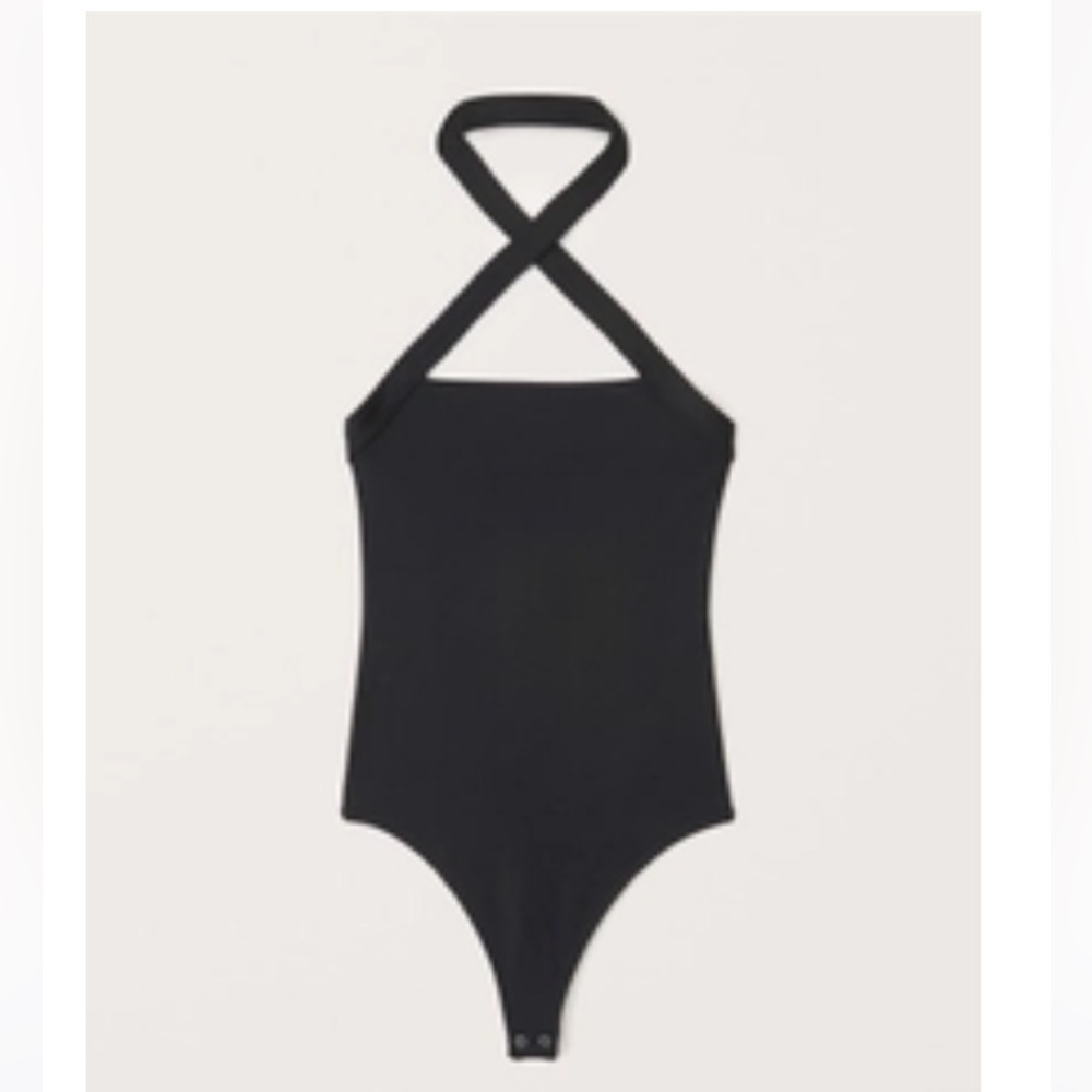 Abercrombie & Fitch Soft AF Black Halter Bodysuit
